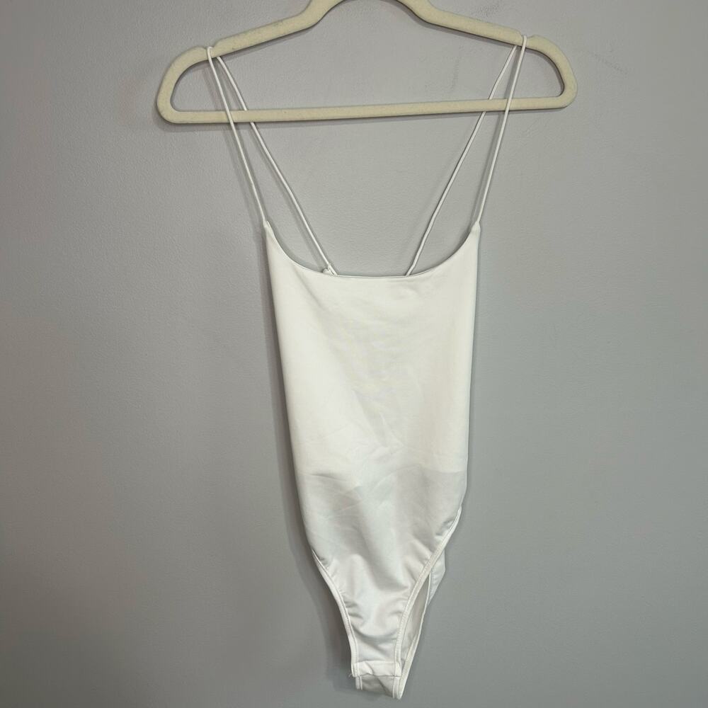 SHEIN White Strappy Backless Bodysuit - Picture 4 of 7
